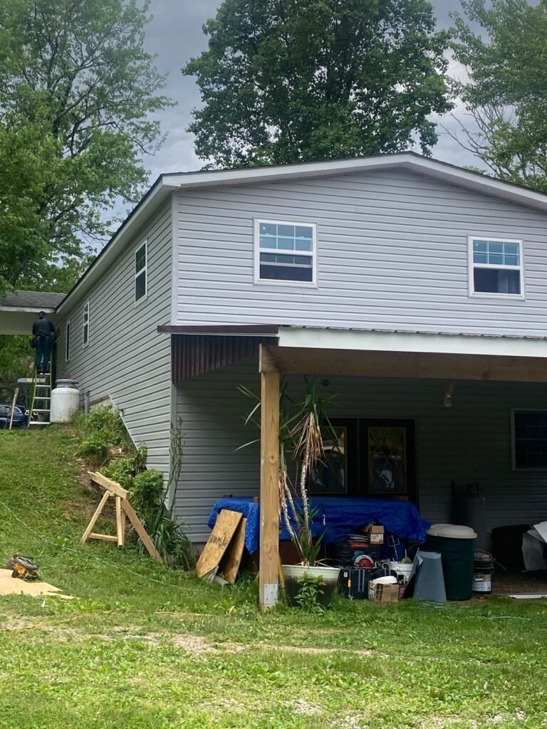 Siding replacement project in progress near Reading, PA